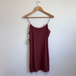 Wilfred Free Aritzia stretchy spandex bodycon dress NWT burgundy Large